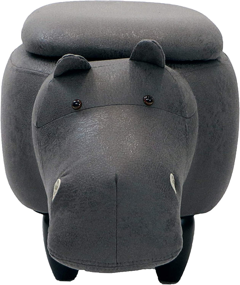 Critter Sitters 15-In. Seat Height Dark Gray Hippo Animal Shape Storage Ottoman - Furniture for Nursery, Bedroom, Playroom, and Living Room Decor Home & Garden > Household Supplies > Storage & Organization Critter Sitters   