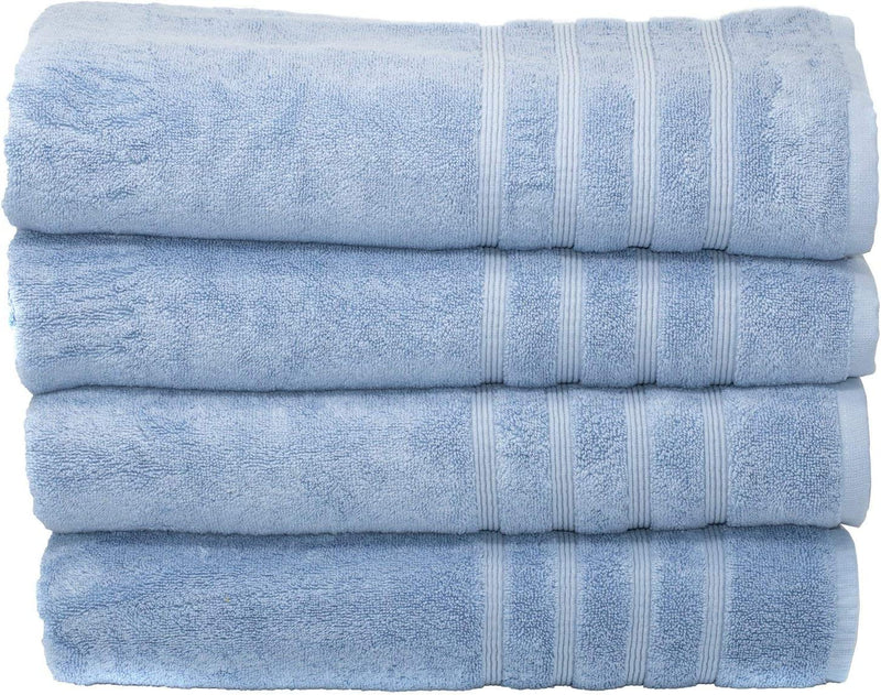 MOSOBAM 700 GSM Hotel Luxury Bamboo-Cotton, Bath Towel Sheets 35X70, Charcoal Grey, Set of 2, Oversized Turkish Towels, Dark Gray Home & Garden > Linens & Bedding > Towels Mosobam Allure Blue Bath Sheets, Set of 4 