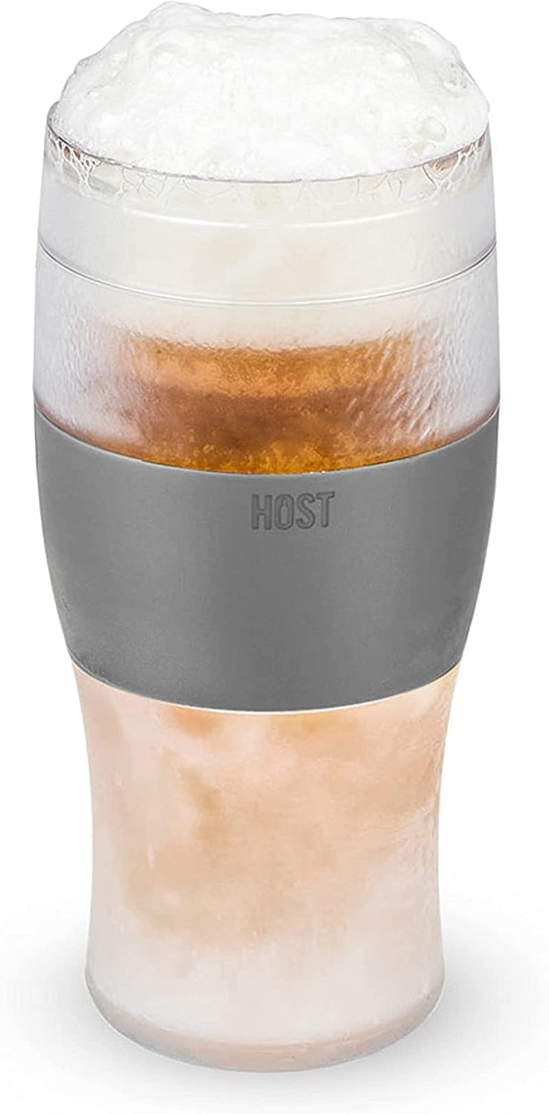 Host Freeze Beer Glasses, 16 Ounce Freezer Gel Chiller Double Wall Plastic Frozen Pint Glass, Set of 2, Grey Home & Garden > Kitchen & Dining > Tableware > Drinkware Host Gray 1 Count (Pack of 1) 