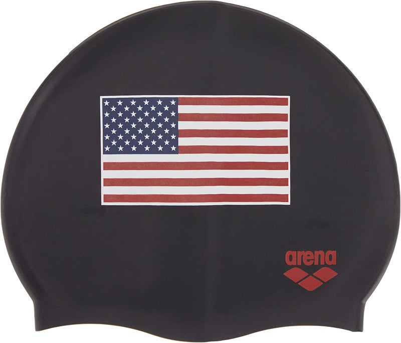 Arena Unisex Silicone Swim Cap for Adults, Solids and Prints Sporting Goods > Outdoor Recreation > Boating & Water Sports > Swimming > Swim Caps arena Black  