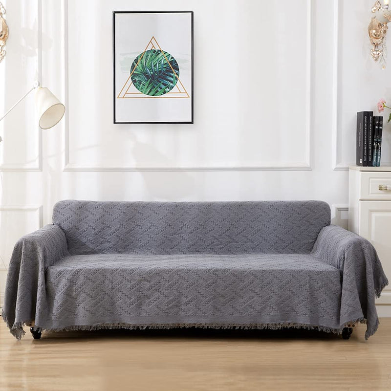 ROSE HOME FASHION Geometrical Sofa Cover, Couch Cover, Couch Covers for 3 Cushion Couch, Sectional Couch Covers, Sofa Covers for Living Room, Couch Covers for Dogs, Couch Protector(Large:Dark Grey) Home & Garden > Decor > Chair & Sofa Cushions Rose Home Fashion   