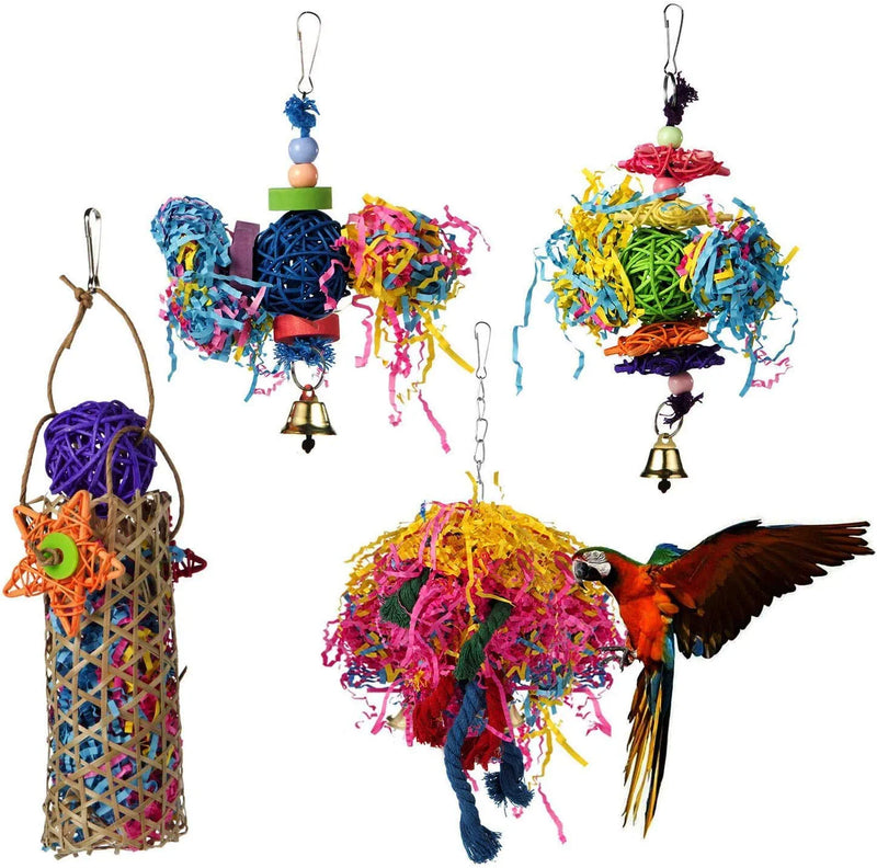 Sunnyheart 5Pcs Bird Parrot Toys Hanging Bell Pet Bird Cage Hammock Swing Toy Hanging Toy for Small Parakeets Cockatiels, Conures, Macaws, Parrots, Love Birds, Finches (Bird Swing Ladder Toys)… Animals & Pet Supplies > Pet Supplies > Bird Supplies > Bird Toys SunnyHeart SS-PT  