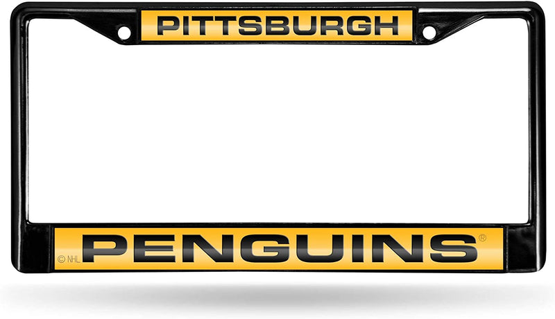 Rico Industries NHL Black Laser Cut Chrome Frame 12" X 6" Black Laser Cut Chrome Frame - Car/Truck/Suv Automobile Accessory Sporting Goods > Outdoor Recreation > Winter Sports & Activities Rico Industries Pittsburgh Penguins  
