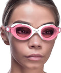 Clear Optics Swimming Goggles // Swim Workouts - Open Water // Indoor - Outdoor Line Sporting Goods > Outdoor Recreation > Boating & Water Sports > Swimming > Swim Goggles & Masks AqtivAqua Pink Goggles + Red Case  