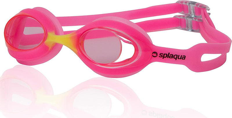 Splaqua Kids Swim Goggles - UV Protection, Anti-Fog Lenses & Adjustable Strap Sporting Goods > Outdoor Recreation > Boating & Water Sports > Swimming > Swim Goggles & Masks Splaqua Pink/Yellow  