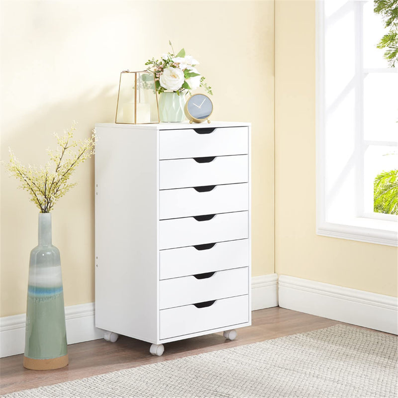 Naomi Home Office File Cabinets Wooden File Cabinets for Home Office Lateral File Cabinet Wood File Cabinet Mobile File Cabinet Mobile Storage Cabinet Filing Storage Drawer White/5 Drawer Home & Garden > Household Supplies > Storage & Organization Naomi Home White 7 Drawer 
