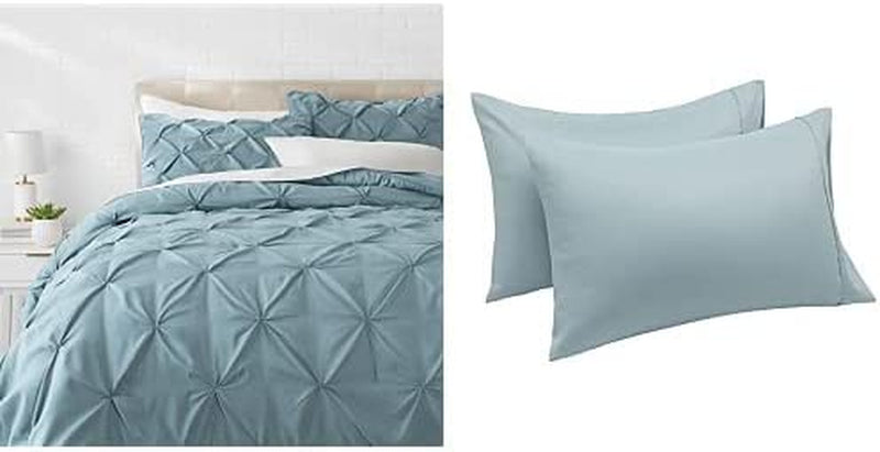 Pinch Pleat All-Season Down-Alternative Comforter Bedding Set - Twin / Twin XL, Burgundy Home & Garden > Linens & Bedding > Bedding KOL DEALS Spa Blue Bedding Set + Pillowcases Full/Queen
