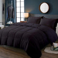 Comforter Bed Set - All Season Chocolate down Alternative Quilted Comforter Bed Set - 100% Cotton 800 Thread Count - Duvet Insert or Stand Alone Comforter - 3 Pcs Set - Oversized Queen Home & Garden > Linens & Bedding > Bedding > Quilts & Comforters BSC Collection Black Super King 
