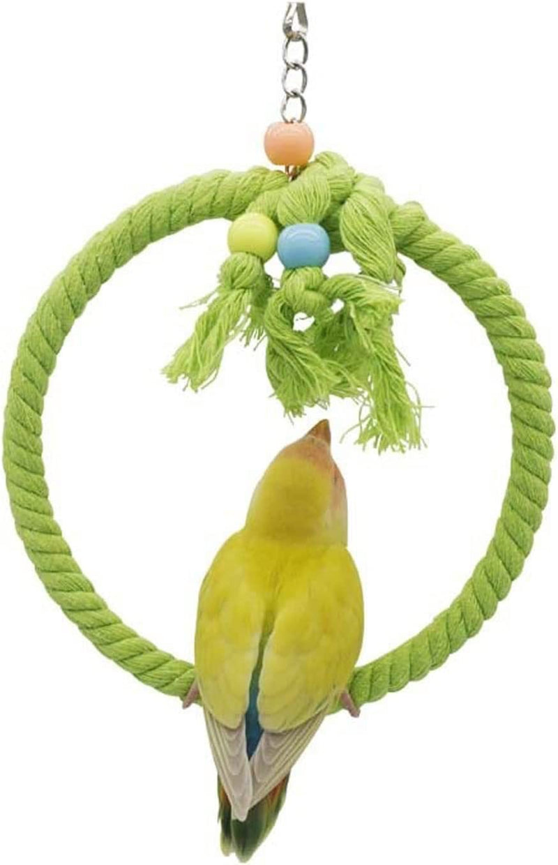 BEDEN Parrot Cage Bird with Rope Perch Bird Toys Swing Comfy Perch Parrot Stand for Lovebirds Finch Canaries (Color : Yellow, Size : 23Cm) Animals & Pet Supplies > Pet Supplies > Bird Supplies BEDEN   