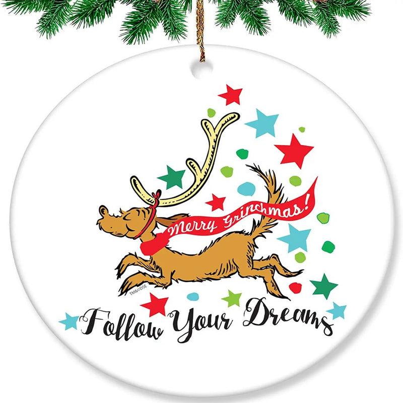 Christmas Ornaments-Reindeer Christmas Tree Decorations, Wishes Gift for Christmas Party, Double-Sided Personalized Christmas Ornaments 2022  SESIIduo Reindeer  
