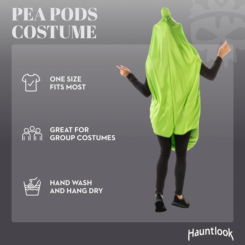 Couples Funny Fruit & Veggie Costumes | 2 Slip on Halloween Costumes for Women and Men| One Size Fits All | Pair of Pea Pod Costumes  Hauntlook   