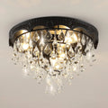 Pasoar Crystal Chandeliers for Dining Room 9.8 Inch Wide Mini Small Lighting Modern Black Ceiling Light 1 Light E12 Socket Flush Ceiling Light Fixture for Dining Room Bedroom Hallway Home & Garden > Lighting > Lighting Fixtures > Chandeliers Pasoar Black 15.7" Wide E12*4 (Bulbs Excluded) 