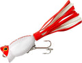 Arbogast Hula Popper Topwater Bass Fishing Lure Sporting Goods > Outdoor Recreation > Fishing > Fishing Tackle > Fishing Baits & Lures Pradco Outdoor Brands White/Red Head 1 3/4", 1/4 oz 