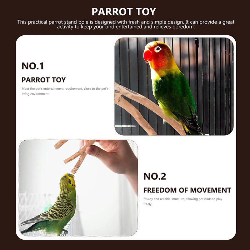 TEHAUX Parakeet Toys 2PCS Bird Parrot Perch Stand Set- Natural Wood Bird Parrot Stand Branches Fork Perch Rod Stand for Small Parakeets Budgies Cockatiels Conure Lovebirds Bird Cage Accessories Animals & Pet Supplies > Pet Supplies > Bird Supplies TEHAUX   