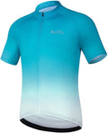 ROTTO Cycling Jersey Mens Bike Shirt Short Sleeve Gradient Color Series Sporting Goods > Outdoor Recreation > Cycling > Cycling Apparel & Accessories ROTTO A3 Lake Blue-white 3X-Large 