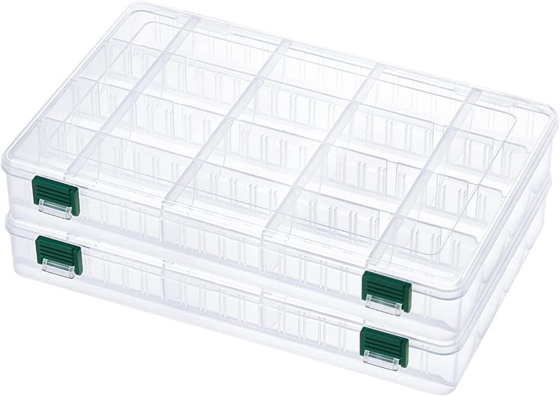 Piscifun Fishing Tackle Trays, Plastic Clear Fishing Storage Tackles Boxes with Removable Dividers, Fish Tackle Storage Trays Organizer - 2 Packs /4 Packs Tackle Trays Sporting Goods > Outdoor Recreation > Fishing > Fishing Tackle Piscifun 2  