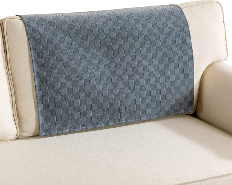 Eismodra Couch Cover All Season Chenille Anti-Slip Sofa Slipcovers Furniture Protector for Dog Pet 3 Cushion Couch Loveseat Sectional Sofa L Shape,Checkered Grey 36 X 63 Inches (Only 1 Piece) Home & Garden > Decor > Chair & Sofa Cushions Eismodra Checkered Grey 36''x36''/Square 