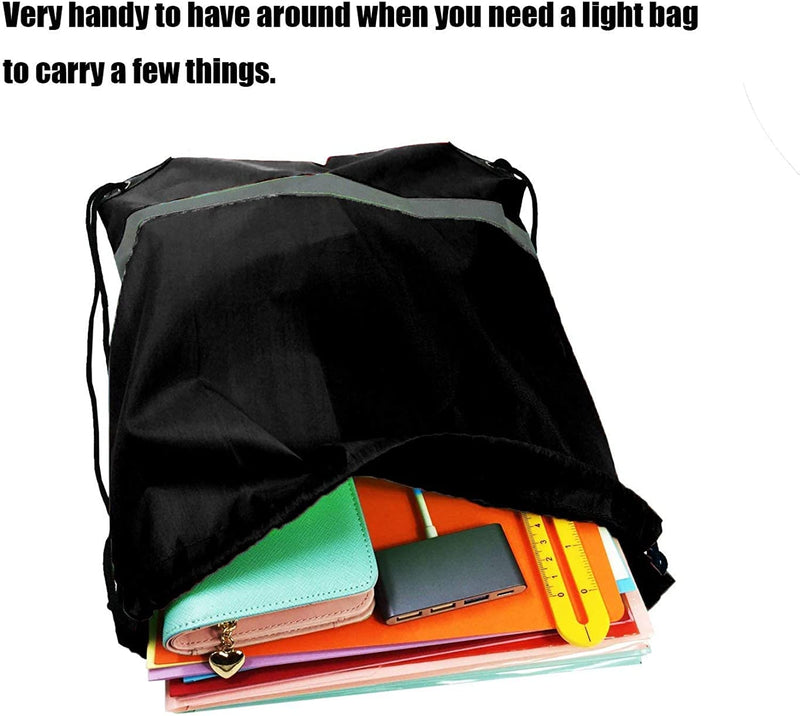 Drawstring Backpack Bulk Reflective Drawstring Bags String Backpack Cinch Bags for Kids Women Men Home & Garden > Household Supplies > Storage & Organization GoodtoU   