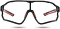 ROCKBROS Photochromic Sunglasses for Men Cycling Sunglasses Sports Bike Glasses Sporting Goods > Outdoor Recreation > Winter Sports & Activities ROCKBROS Black Red  