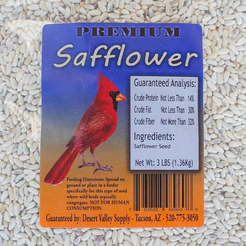 Desert Valley Premium Safflower Seeds - Wild Bird Food, Cardinals Jays, Doves & More (3-Pounds) Animals & Pet Supplies > Pet Supplies > Bird Supplies > Bird Food Desert Valley Supply   