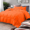 Comforter Bed Set - All Season Chocolate down Alternative Quilted Comforter Bed Set - 100% Cotton 800 Thread Count - Duvet Insert or Stand Alone Comforter - 3 Pcs Set - Oversized Queen Home & Garden > Linens & Bedding > Bedding > Quilts & Comforters BSC Collection Orange Full/Queen 