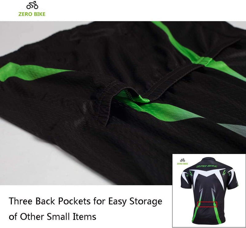 ZEROBIKE Men Breathable Quick Dry Comfortable Short Sleeve Jersey + Padded Shorts Cycling Clothing Set Cycling Wear Clothes Sporting Goods > Outdoor Recreation > Cycling > Cycling Apparel & Accessories ZEROBIKE   