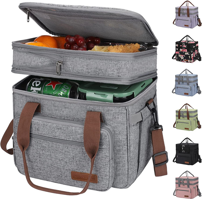 Maelstrom Lunch Bag Women,Insulated Lunch Box for Men/Women,Expandable Double Deck Lunch Cooler Bag,Lightweight Leakproof Lunch Tote Bag with Side Tissue Pocket,Suit for Work School 18L,Green Home & Garden > Lighting > Lighting Fixtures > Chandeliers Maelstrom 18l Grey 18L 