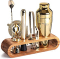 Mixology Bartender Kit: 10-Piece Bar Tool Set with Stylish Bamboo Stand | Perfect Home Bartending Kit and Martini Cocktail Shaker Set for an Awesome Drink Mixing Experience | Cool Gifts (Silver) Home & Garden > Kitchen & Dining > Barware Mixology & Craft Gold Bamboo Stand 