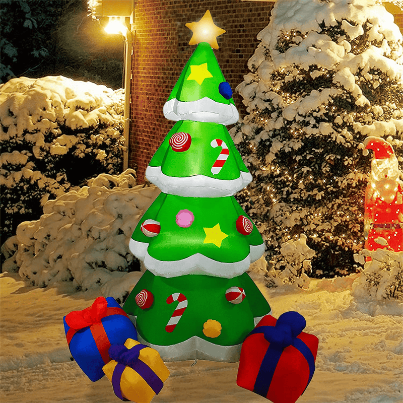 6FT Christmas Inflatable Outdoor Christmas Tree,Blow Up Christmas Decorations Clearance with LED Lights Built-in and 3 Wrapped Gift Boxes for Indoor Outdoor Yard Garden/ Party/Holiday Home & Garden > Decor > Seasonal & Holiday Decorations& Garden > Decor > Seasonal & Holiday Decorations Ponceaulin   