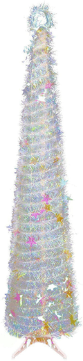 6ft Christmas Tinsel Tree, Christmas Decorations Indoor, Pop up Christmas Tree with Stand Easy-Assembly, Big Xmas Decor for Bedrooms Office (Green) Home & Garden > Decor > Seasonal & Holiday Decorations > Christmas Tree Stands BBrand Multicolor-b  