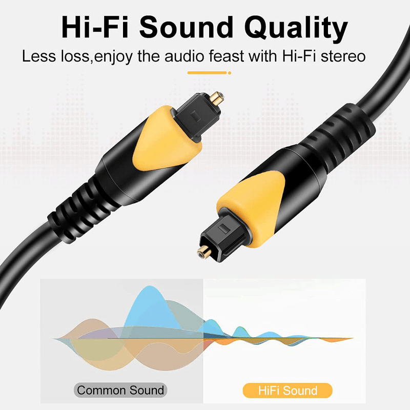 6FT Optical Audio Cable, ZEXMTE Fiber Optic Cable 24K Gold-Plated Ultra-Durability Audio for Home Theater, Sound Bar, TV, PS4, Xbox,1Pack (1.8M)