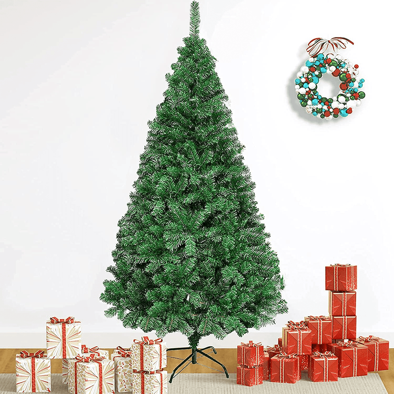 6ft Unlit Artificial Christmas Tree, Xmas Tree with Metal Stand, 1000 Branches Tips, Easy Assembly for Indoor Outdoor Christmas Decoration (6FT) Home & Garden > Decor > Seasonal & Holiday Decorations > Christmas Tree Stands MOLANEPHY   
