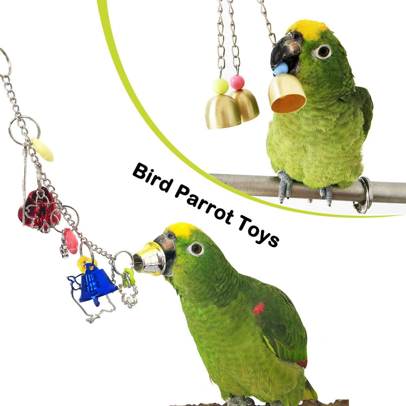 6Pcs Bird Parakeet Toys Ladders Swing Colorful Chewing Bird Parakeet Cage Accessories Hanging Bell Pet Cockatiel Toys for Bird Cage for Small Birds, Love Birds, Conures, Macaws, Parrots, Finches Animals & Pet Supplies > Pet Supplies > Bird Supplies > Bird Cages & Stands CoCogo   