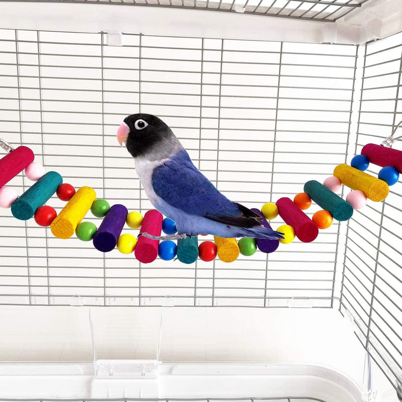 6Pcs Bird Parakeet Toys Ladders Swing Colorful Chewing Bird Parakeet Cage Accessories Hanging Bell Pet Cockatiel Toys for Bird Cage for Small Birds, Love Birds, Conures, Macaws, Parrots, Finches Animals & Pet Supplies > Pet Supplies > Bird Supplies > Bird Cages & Stands CoCogo   