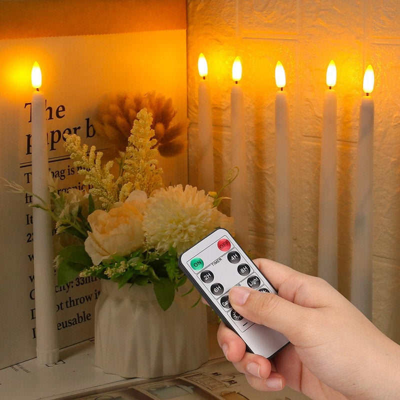 6PCS Flameless Taper Candles with Remote & Timer Flickering Realistic LED Battery Window Candles Warm White Home & Garden > Decor > Seasonal & Holiday Decorations NEWEEN   