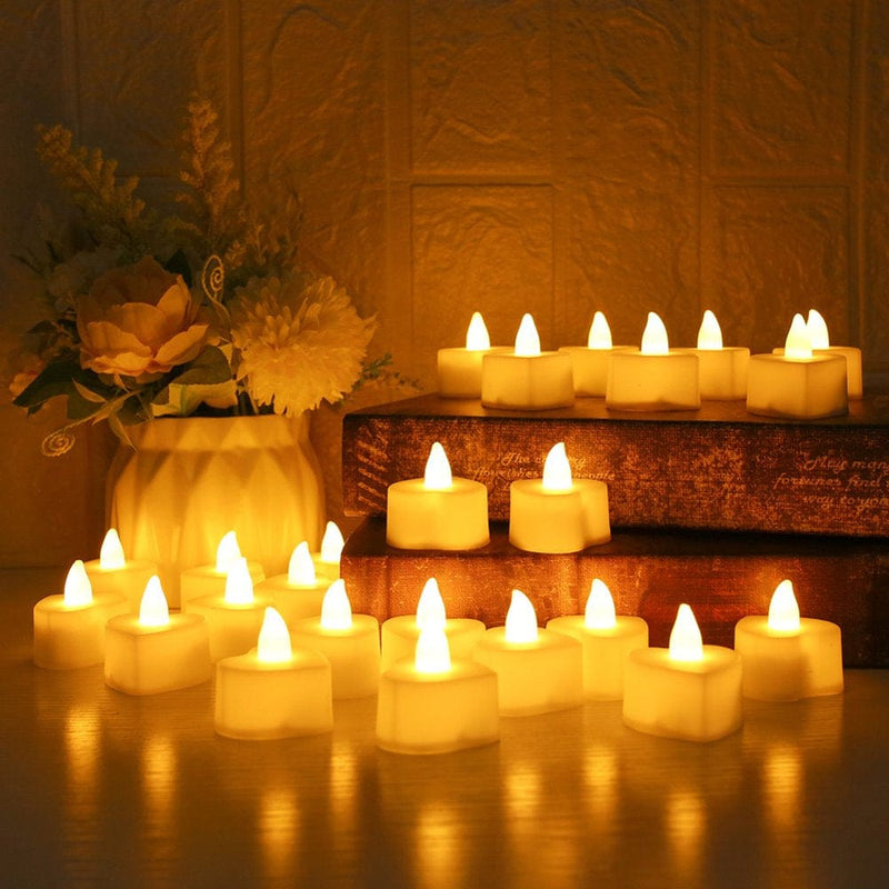 6PCS Flameless Taper Candles with Remote & Timer Flickering Realistic LED Battery Window Candles Warm White Home & Garden > Decor > Seasonal & Holiday Decorations NEWEEN 24PCS Heart LED Candle 