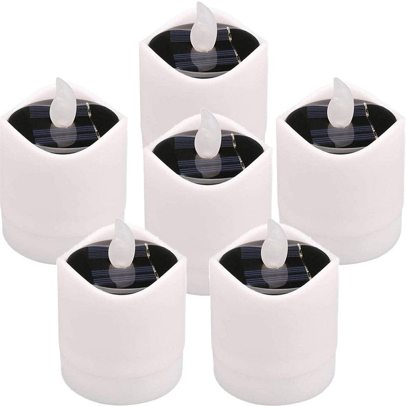 6PCS Flameless Taper Candles with Remote & Timer Flickering Realistic LED Battery Window Candles Warm White Home & Garden > Decor > Seasonal & Holiday Decorations NEWEEN 6PCS White Solar Tea Lights 