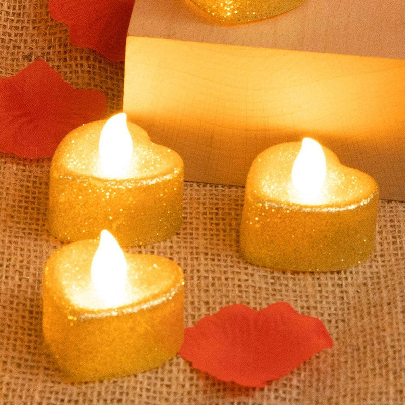 6Pcs Heart Shape LED Candles Light, Romantic LED Candles for Valentine'S Day Wedding Table Decor Aisle Party Decor Home & Garden > Decor > Seasonal & Holiday Decorations Kozart   