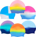 6Pcs Silicone Swim Cap Adult Silicone Swim Cap for Women Men Kids High Elasticity Thick Swimming Pool Cap Silicone Swimming Cap for Long Hair Short Hair Multi Color Unisex Bath Silicone Shower Cap Sporting Goods > Outdoor Recreation > Boating & Water Sports > Swimming > Swim Caps Tayfremn Mixed  