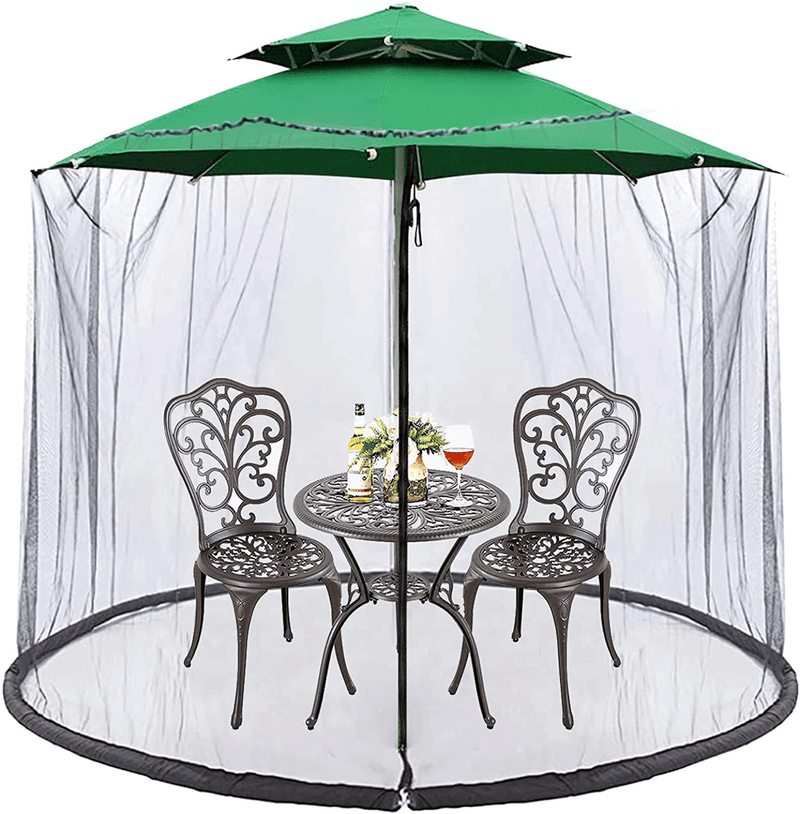 7.5-11Ft Umbrella Mosquito Netting，Garden Patio Umbrella Mosquito Netting,With Double Zipper Door, for Almost Outdoor Market Table Umbrellas & Cantilever Offset Hanging Umbrella W/Tilt Sporting Goods > Outdoor Recreation > Camping & Hiking > Mosquito Nets & Insect Screens JEOEUS   