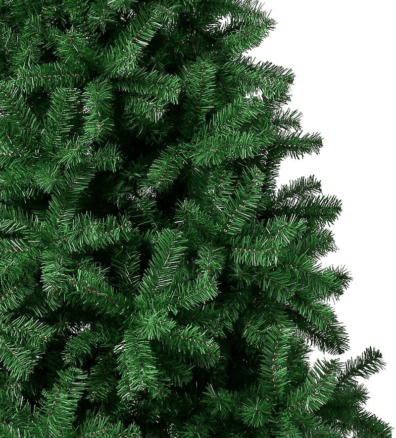 7.5ft Christmas Tree Artificial Unlit Green Spruce Foldable Easy Assembly 1,400 Branch Tips Xmas Pine Tree with Metal Stand for Indoor Outdoor Holiday Decoration