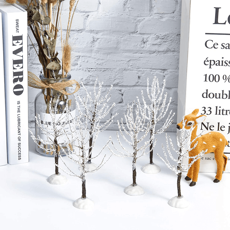 7 Pieces Christmas Decor Trees, Snow Covered Village Trees, Winter Snow Model Trees in 2 Sizes for Christmas Tree Displays, Fairy Gardens, Village Displays and Holiday Decorations Home & Garden > Decor > Seasonal & Holiday Decorations > Christmas Tree Stands Chuangdi   