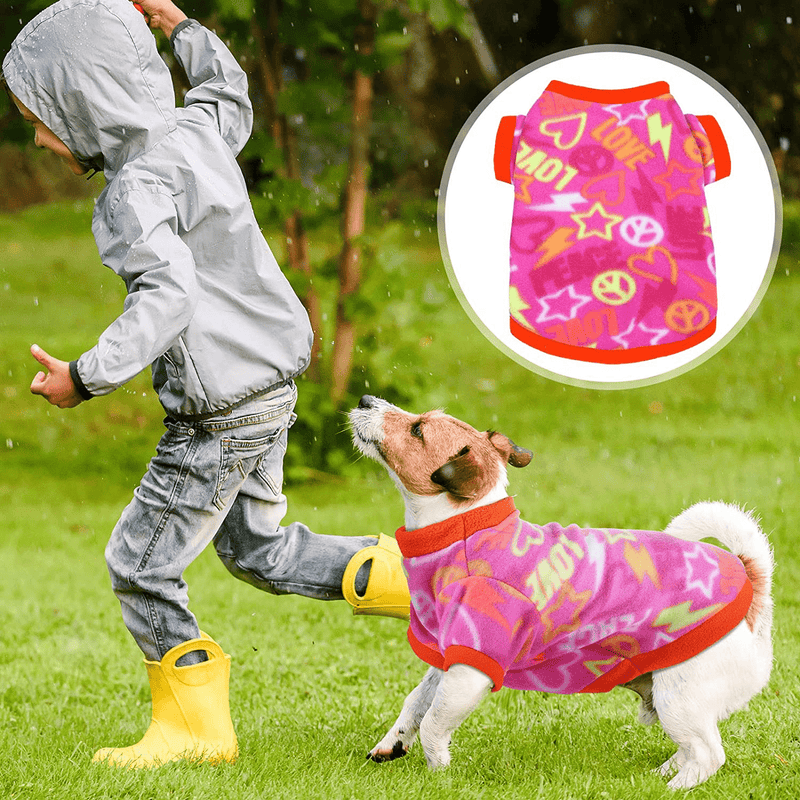 7 Pieces Dog Fleece Sweaters Dog Warm Sweater Dog Sweatshirt Winter Dog Outfits Soft Fleece Puppy Sweater Dog Outfits for Chihuahua Yorkshire Poodle Pets Pup Dog Cat
