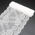 7" Wide White Lace Fabric Sewing Lace Ribbon Trim Elastic Stretchy Lace for Crafting 5 Yard Arts & Entertainment > Hobbies & Creative Arts > Arts & Crafts ETIAL White  