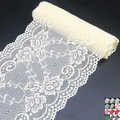 7" Wide White Lace Fabric Sewing Lace Ribbon Trim Elastic Stretchy Lace for Crafting 5 Yard Arts & Entertainment > Hobbies & Creative Arts > Arts & Crafts ETIAL Beige  