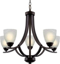 Kira Home Weston 24" Contemporary 5-Light Large Chandelier + Alabaster Glass Shades, Adjustable Chain, Oil Rubbed Bronze Finish Home & Garden > Lighting > Lighting Fixtures > Chandeliers Kira Home Oil-Rubbed Bronze  
