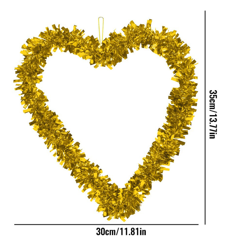 Forestyashe Home Decor Valentine'S Day Love Heart Shape Garland Wall Hanging Decoration Party Pendant Gold Plastic Home & Garden > Decor > Seasonal & Holiday Decorations WOCLEILIY   