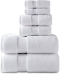 703 GSM 6 Piece Towels Set, 100% Cotton, Zero Twist, Premium Hotel & Spa Quality, Highly Absorbent, 2 Bath Towels 30” X 54”, 2 Hand Towel 16” X 28” and 2 Wash Cloth 12” X 12”. White Color Home & Garden > Linens & Bedding > Towels The Luxury Towel Company White  