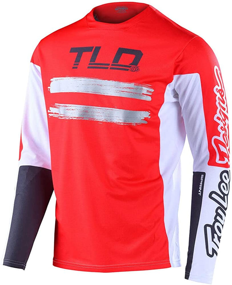 Troy Lee Designs Cycling MTB Bicycle Mountain Bike Jersey Shirt for Men, Sprint Jersey Drop in SRAM Sporting Goods > Outdoor Recreation > Cycling > Cycling Apparel & Accessories Troy Lee Designs Glo Red Small 