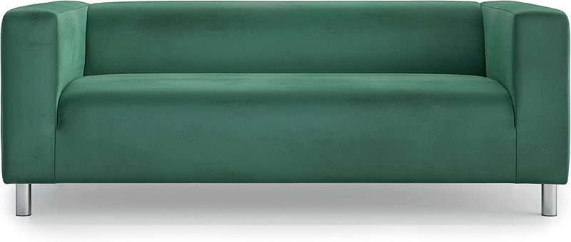 MASTERS of COVERS Snug Fit Classic Velvet Klippan Loveseat Slipcover for the IKEA 2 Seater Klippan Loveseat Sofa Cover Replacement (Black, Velvet) Home & Garden > Decor > Chair & Sofa Cushions MASTERS OF COVERS Green Velvet 